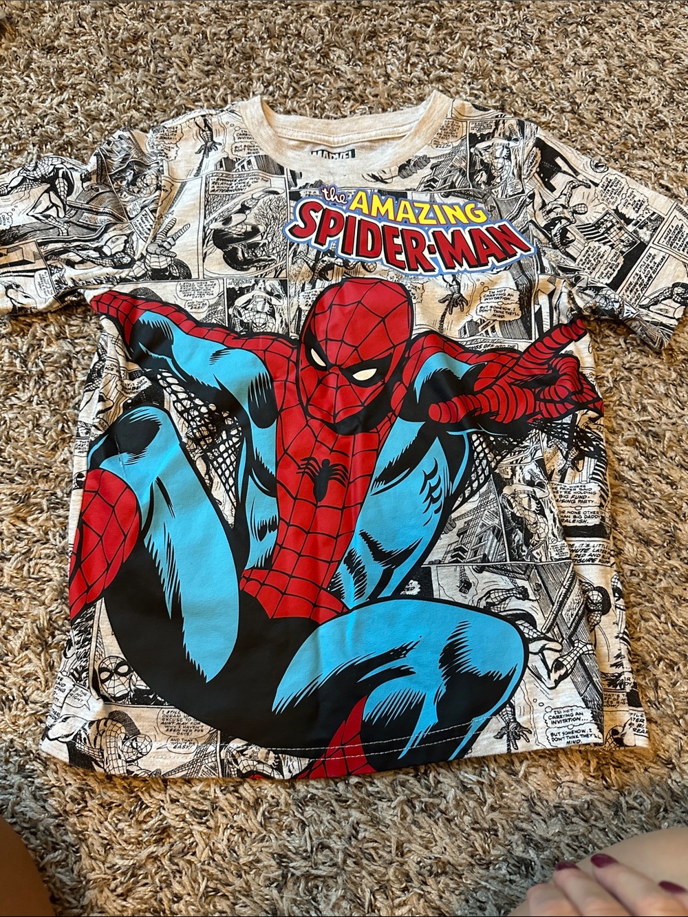 Marvel Spider-Man Comic Graphic Tee in Red, Blue, Black size 7 like new